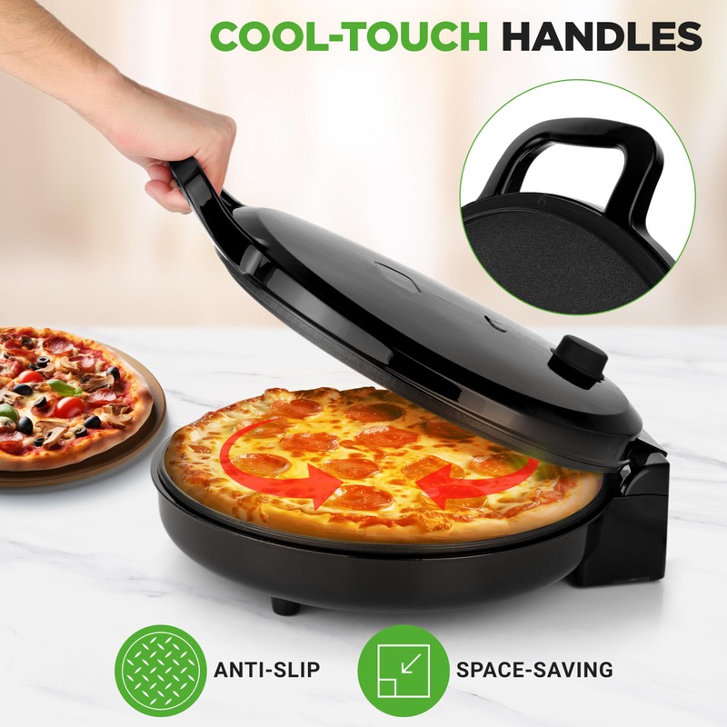 NutriChef Countertop Pizza Maker | 1500W Non-Stick Electric Pizza Cooker