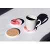 Set of 4 Ceramic Drink Coasters Pink Marble Pattern -