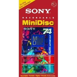Sony 74-Minute Color Mini-disc in A Clamshell 3-Pack