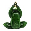 StealStreet SS-G-61187 Green Frog with Black Eyes Implementing Yoga Figurine