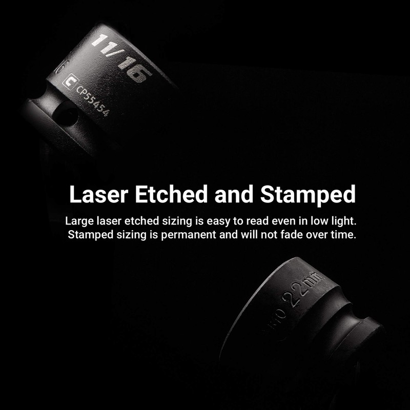 Capri Tools 24 mm Stubby Impact Socket, 1/2 in. Drive,