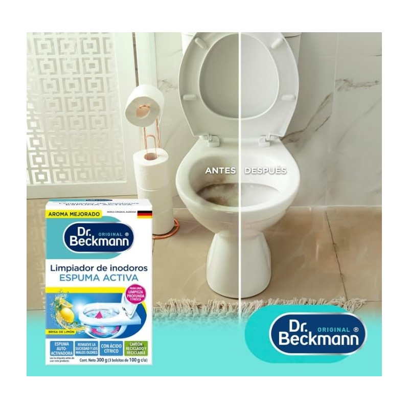 Dr. Beckmann, Limpiador de Inodoros Espuma Activa, 3 Bolsitas de