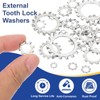 sourcing map 100 Pcs 304 Stainless Steel External Tooth Lock