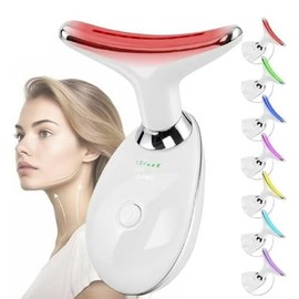 Harry Williams Herramienta de masaje facial 7 en 1 con terapia de luz LED de 7 colores, tecnología de microcorriente para reafirmar la piel, reducir arrugas, tratamiento de papada, rostro y