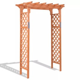 Costway 7' Outdoor Garden Wooden High Wedding Arch Arbor Plant Pergola Weather Resistant