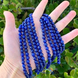 2 Strands Adabele Natural Sapphire Blue Jade Healing Gemstone 6mm Faceted Round Loose Beads Gem Stone Spacer (110-120pcs) for Jewelry Making GH-E8