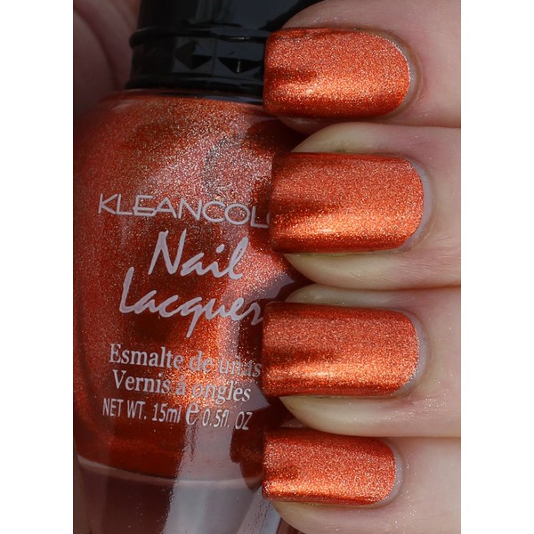 New Kleancolor Metallic Orange Nail Polish Lacquer Full Sz