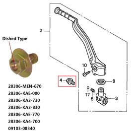 Lanphitus 2Pcs Kick Starter Lever Joint Bolt Start Mounting Bolts 28306-MEN-670 For Honda CR125 CR250 CR500 CRF150R CRF250R CRF450R CRF250X CRF450X TRX450R