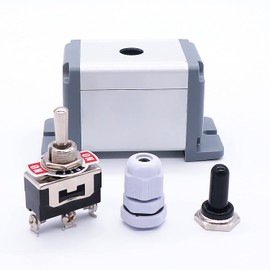 Twidec/Heavy Duty Rocker Momentary Toggle Switch 16A 250V SPDT 3 Position 3 Pin (ON)-Off-(ON) Switch Black Waterproof Cap with Metal Shell TEN-123-BOX-MZH