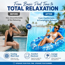 Adult Inflatable Pool Float Lounger with Cup Holders – PVC Floating Chair for Pool, Lake & Summer Relaxation
