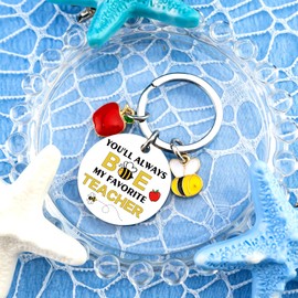 Teacher Gifts Bee Teacher Keychain Teachers Appreciation Gifts for Women Men Bee Gift for Teachers Thank You Gift for Instructor Educator Birthday Graduation Christmas Presents for Her Apple Jewelry