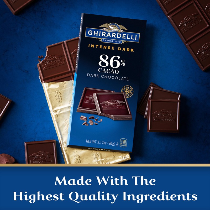 GHIRARDELLI® INTENSE DARK Chocolate Bar, 86% Cacao, 3.17 Oz Bar
