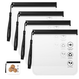 UYVPAER 4 Stück Flughafen Zugelassener Für Wasserdichter Beutel, 20 X20 cm Durchsichtiger Kulturbeutel,Auslaufsicher Beutel Mit Griff Flugzeug Gadgets Reisezubehör, Urlaubsutensilien