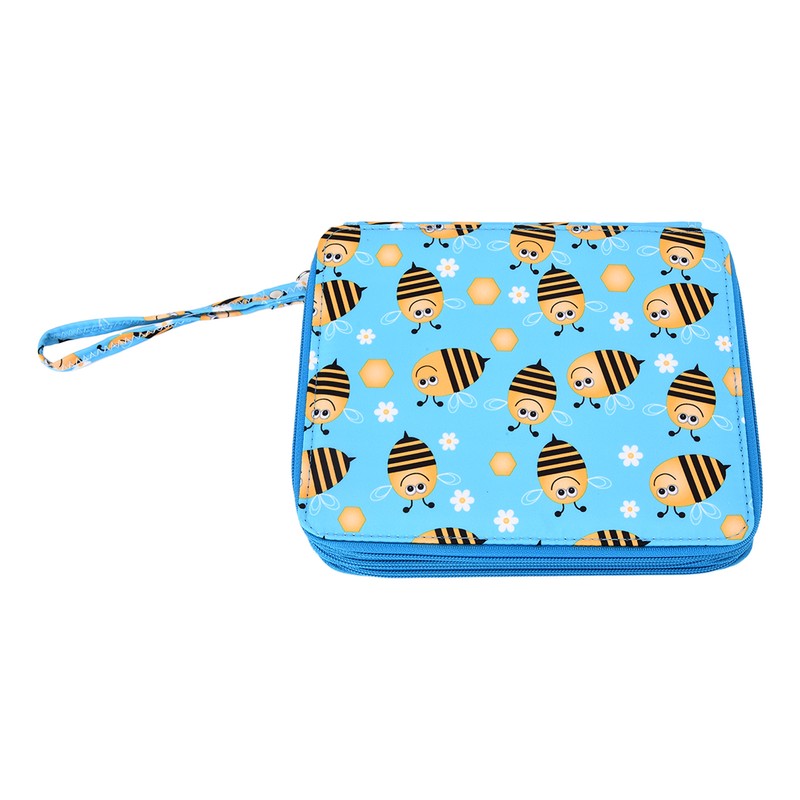Pencil Storage Bag Bee Pattern High Capacity 127 Holes Multi