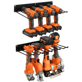 UU-Major Drill Holder Wall Mount,Power Tool Organizer,Heavy Duty Garage Tool Organizers and Storage,2 Pack Power Tool Storgae Racks Set Solid Metal Black