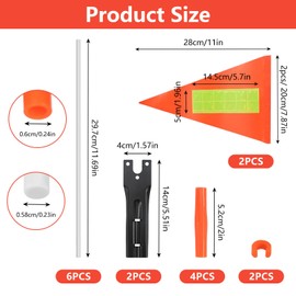 Bicycle Bunting, Pack of 2 Bicycle Flag, 180 cm, Adjustable Children's Bicycle Safety Flag, Reflective Bicycle Flag Bunting, Suitable for Children's Bicycles (Orange)