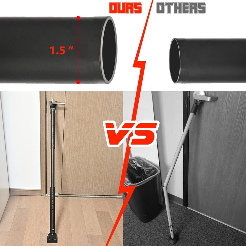 HoneSecur 2-in-1 Door Security Bar & Sliding Patio Door Stopper