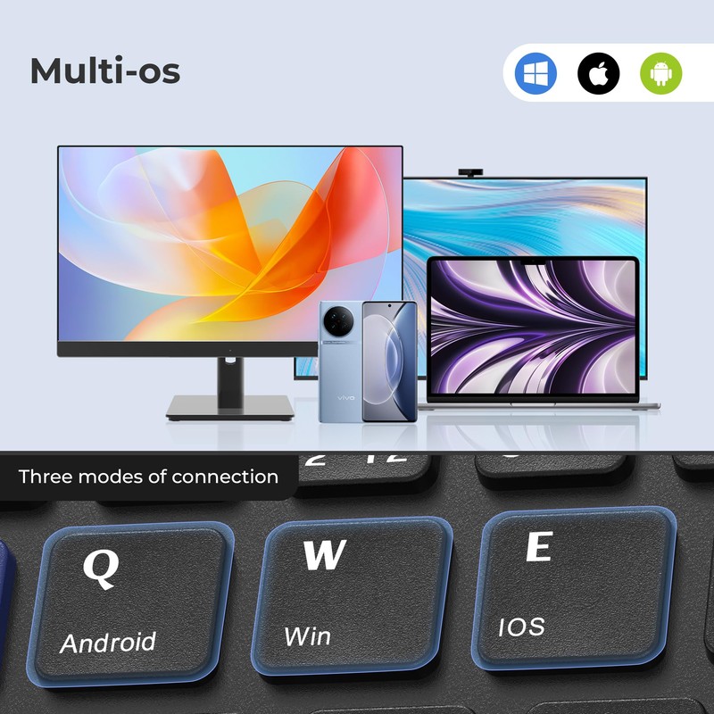 OHY Mini teclado Bluetooth inalámbrico plegable, teclado Bluetooth recargable, teclado