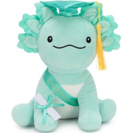 Tezituor 2026 Graduation Axolotl Plush Toy, 8" Cute Graduation Stuffed Animal Gift for Boys and Girls Graduates, Congrats Grad Keepsake, Mint