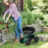 Garden Cart,Outdoor Rolling Garden Scooter with 4 Wheels & Adjustable
