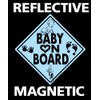 Baby on Board Magnet Vehicle Magnetic Sign Reflective Blue with