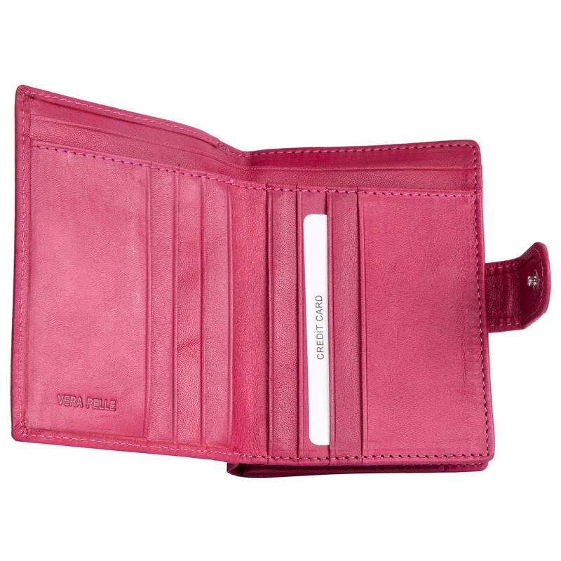 IL GIGLIO Women's Compact Size Genuine Leather Wallet Soft Without