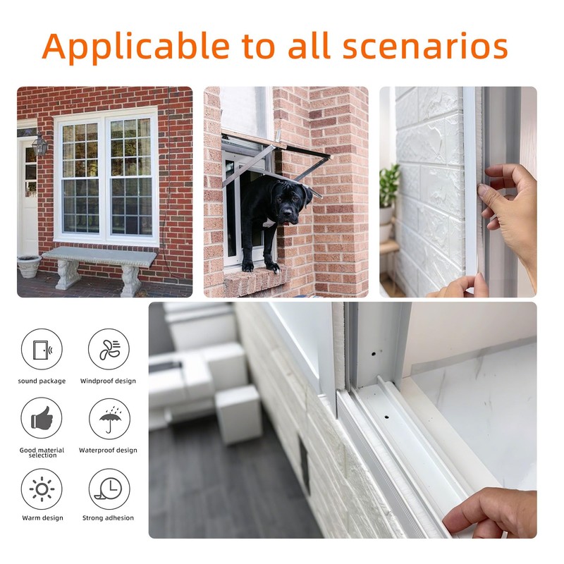 Brush Weather Stripping,0.35inx33Feet,Soundproofing Door,Window Insulation Seal,Energy Saver, Dust Proof, Adhesive