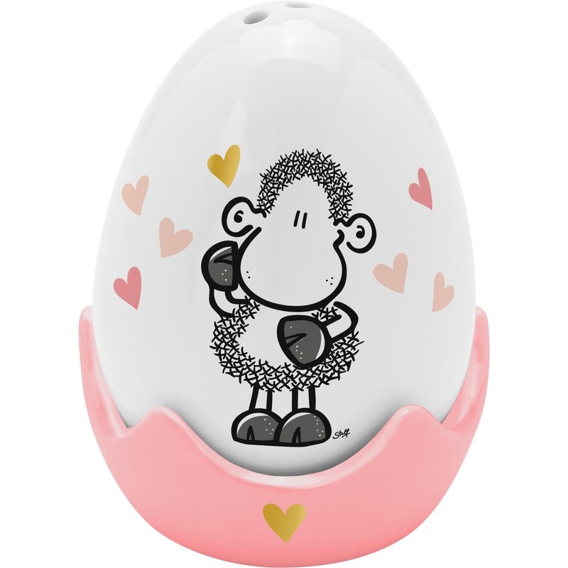Sheepworld 48581 Egg Cup Shaker Set with "Von Herzen" Motif