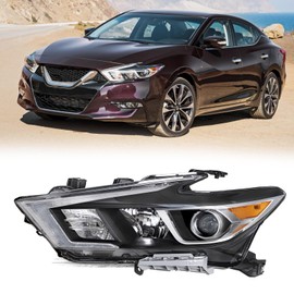 Aosky Halogen Headlights Compatible with 2016-2018 Nissan Maxima S SL SV Projector Head Lights Lamps Replacement Left Driver Side
