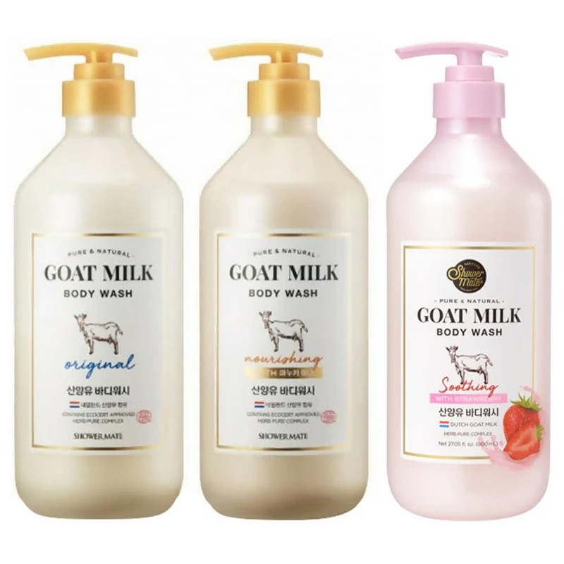 SHOWERMATE Goat Milk Body Wash Strawberry 27 fl oz /