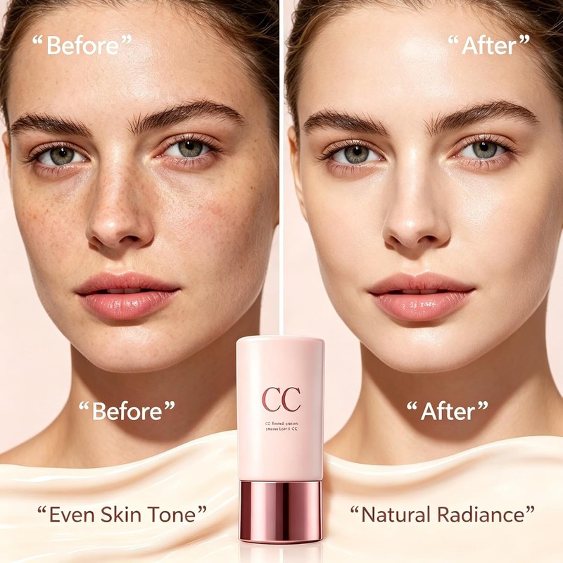 Color Correcting Tinted CC Serum,Lightweight Buildable Coverage (2pcs)
