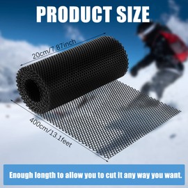 Kathfly Winter Ski Skins 7.87'' x 157.48'' Protective Mesh Panel Plastic Mesh Sheet for Snowboard, Black