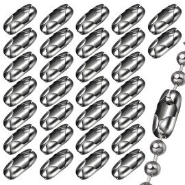 30 Pcs Replacement Roller Blind Chain Connectors, 4.5mmStainless Steel Ball Chain Connectors Cord Roller, Vertical Roman Roller Connector Clips, Beaded Pull Chain Extension Matching Connectors