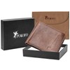 POKOFO RFID Blocking Genuine Leather Bifold Wallet for Men with