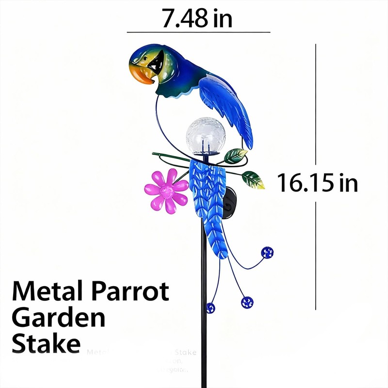 StarryMine Solar Powered Parrot Garden Stake Light, Warm White LED