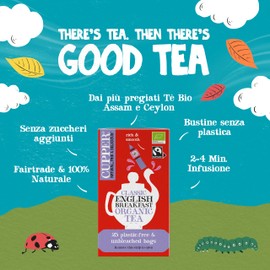 CUPPER English Breakfast Tè Nero Classico Bio e Fairtrade 25 Bustine