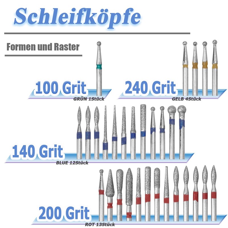 Mesee Diamond Nail Drill Bits Set, 30 Pieces
