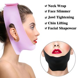 Post Surgical Chin Strap for Women，Neck & Chin Lipo Compression Garment，Anti Snoring Chin Strap，Reusable Silicone Chin Strap (Pink)