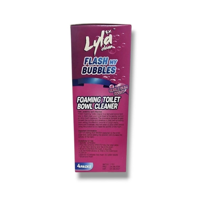 LYLA 3X Foaming Toilet Bowl Cleaner, 4 Pack Deodorizer &