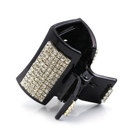 Pretty Black Hair Claw Jaw Pin Butterfly Clip Clear Pave Rhinestones Hair Styling Accessories for Women Teens