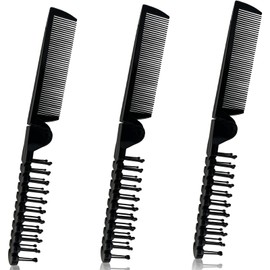 Foldable Portable Hair Brush Set of 3PCS, Anti-Static Comb & Dual-Headed Hairdressing, Unisex, Black Travel Comb Set