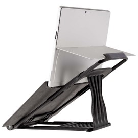 Stand for Surface Pro - with Keyboard Attached - Reduces Neck Pain - Look Better in Online Meetings with a Surface Pro Desk Stand - Adjustable - Easy to Use - Rigid - Travel Friendly