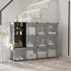 C&AHOME Cube Storage Organizer with Doors, 12-Cube Shelves, Closet Cabinet,