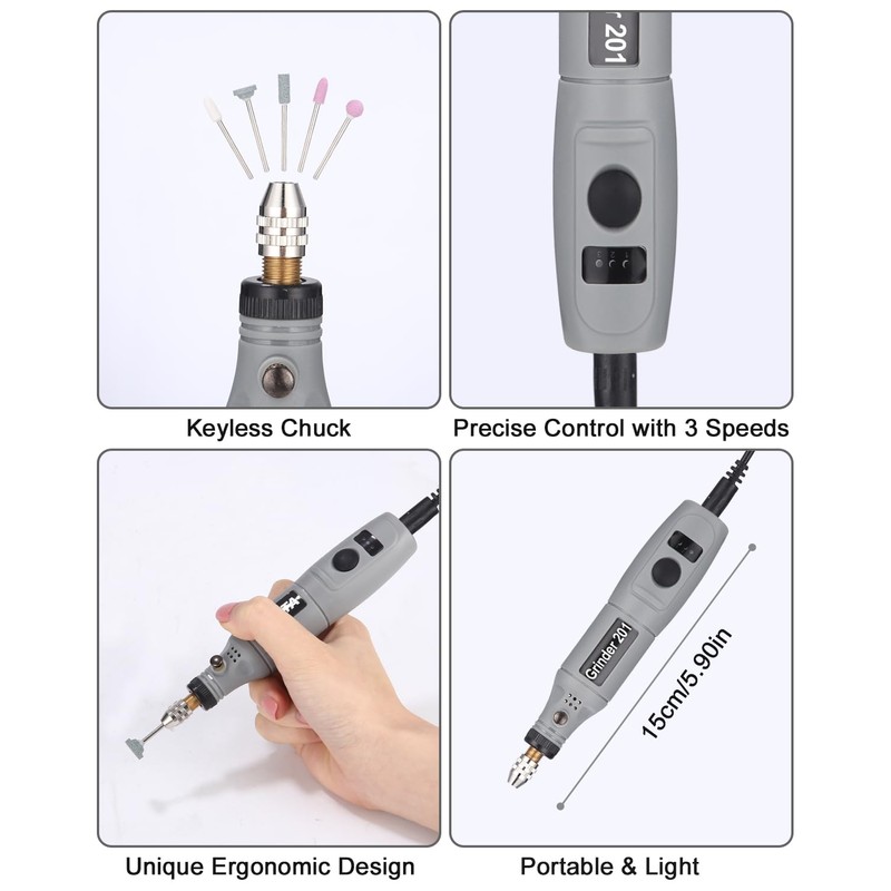 SOBEAU Multifunctional Rotary Tool Set with 95 Accessories, 3 Adjustable