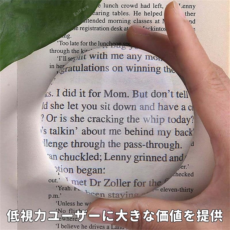 EsiFare Paper Weight Transparent Hemispherical 5.5cm Diameter Glass Magnifier Calligraphy
