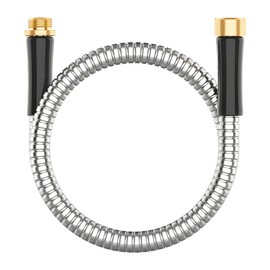 Short Metal Garden Hose 3 ft Connector, Stainless Steel Small Hose Extension Adapter for Hose Reel, Long, Flexible, Lightweight & Heavy Duty Water Pipe, No Kinking Outdoor Water Hose for Yard, 3 Feet