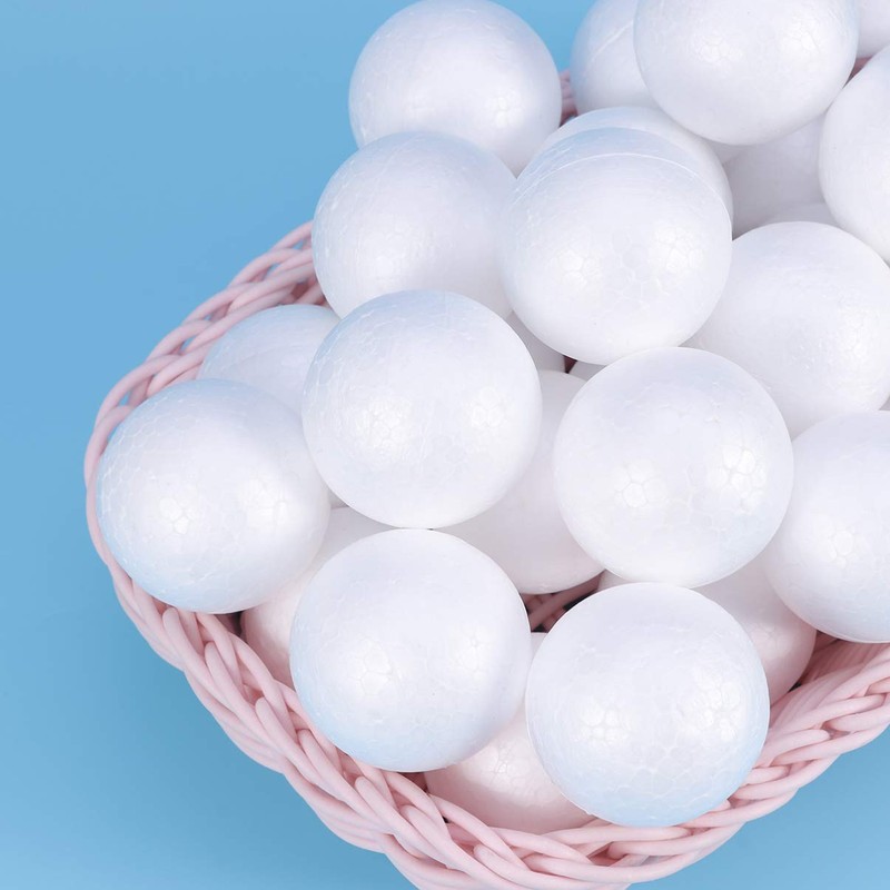EXCEART 100 Pieces Polystyrene Balls White Solid Balls Craft 4
