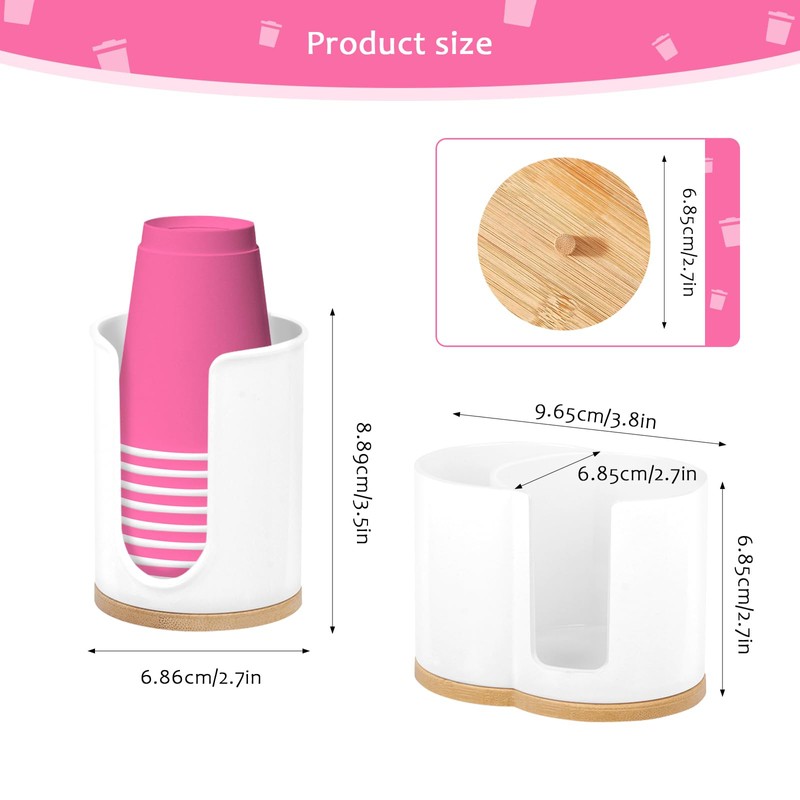 Cotton Swab Storage Case, ABS Cosmetic Cotton Organizer, Paper Cup