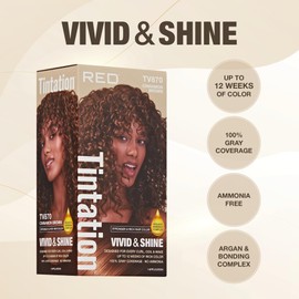 Red by Kiss Tintation Vivid & Shine Permanent Hair Dye – High Lift Formula with Argan Oil & Vitamin E, Bonding Complex, Sulfate & Ammonia Free, 100% Gray Coverage, Lasts 12+ Weeks (Cinnamon Brown)