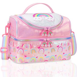 RHCPFOVR Kids Lunch Bag - Double Decker Cooler Insulated Lunch Box for Boys Girls Washable Lunch Bag and Reusable Toddler Lunchbox for School and Daycare